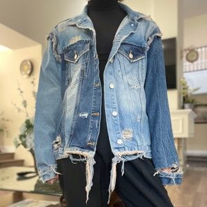 Zara Distressed Denim Jacket